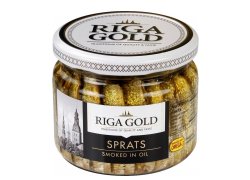 Riga Uzené sardinky v rostlinném oleji 250 g Riga Uzené sardinky v rostlinném oleji 250 g