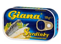 Giana Sardinky ve slunečnicovém oleji 125 g Giana Sardinky ve slunečnicovém oleji 125 g