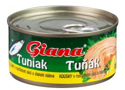 Giana Tuňák kousky v oleji a nálevu 185 g Giana Tuňák kousky v oleji a nálevu 185 g
