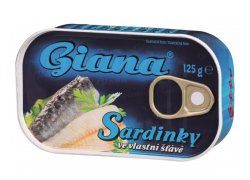 Giana Sardinky ve vlastní šťávě 125 g Giana Sardinky ve vlastní šťávě 125 g
