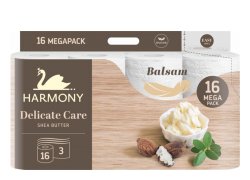 Harmony Delicate Care Balsam Shea Butter Toaletní papír 3 vrstvý 16ks Harmony Delicate Care Balsam Shea Butter Toaletní papír 3 vrstvý 16ks