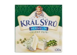 Král Sýrů Hermelín zelený pepř 120 g Král Sýrů Hermelín zelený pepř 120 g