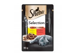 Sheba Selection in Sauce s kuřecím a hovězím ve šťávě 85 g Sheba Selection in Sauce s kuřecím a hovězím ve šťávě 85 g