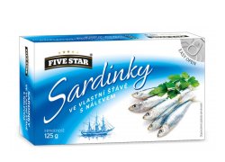Five Star Sardinky ve vlastní šťávě 125 g Five Star Sardinky ve vlastní šťávě 125 g